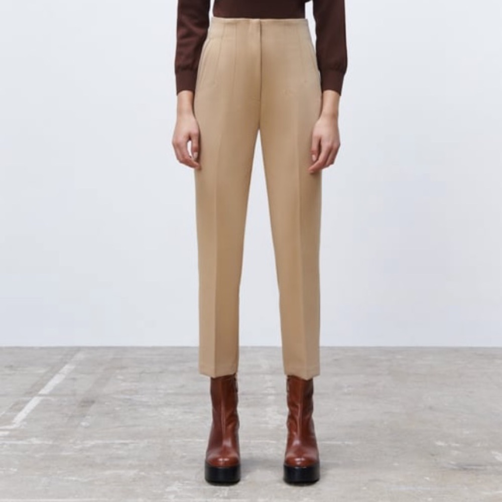 Zara high waisted pants in taupe brown